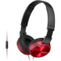 Sony MDR-ZX310APR headphones Stereo Headset, Red Sony Foldable Stereo Headphones MDR-ZX310APR Wired On-Ear Microphone Black/Red