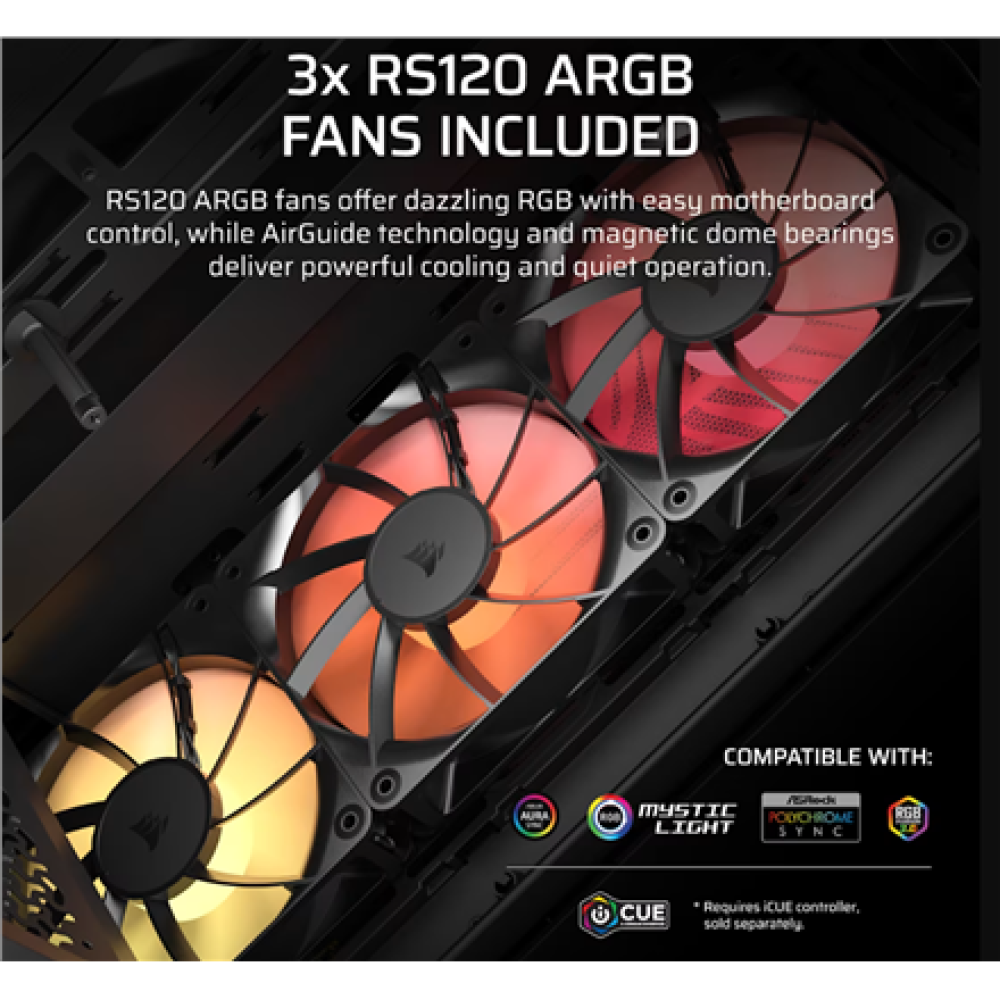 Corsair PC Case , 3200D RS , Black , Mid-Tower