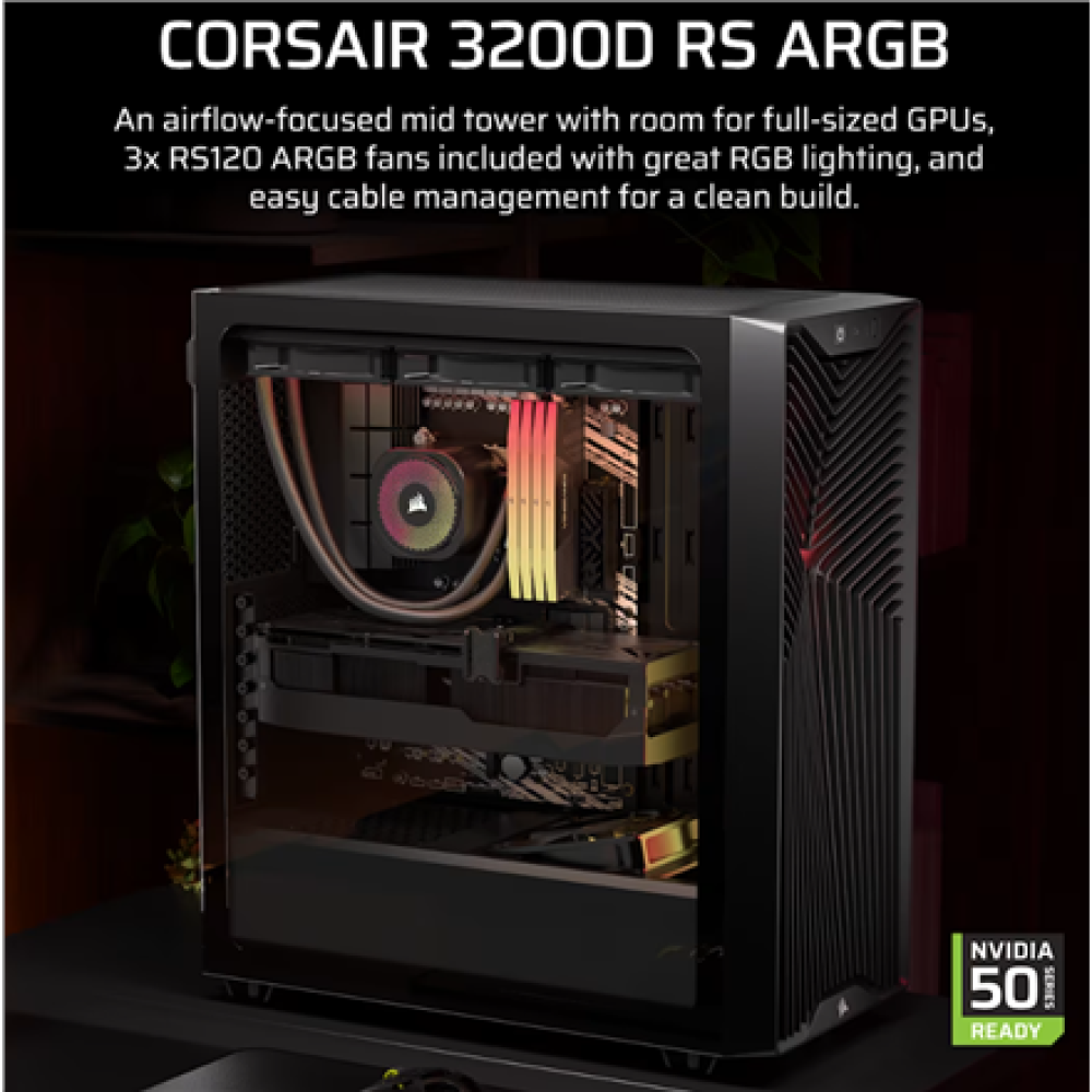 Corsair PC Case , 3200D RS , Black , Mid-Tower