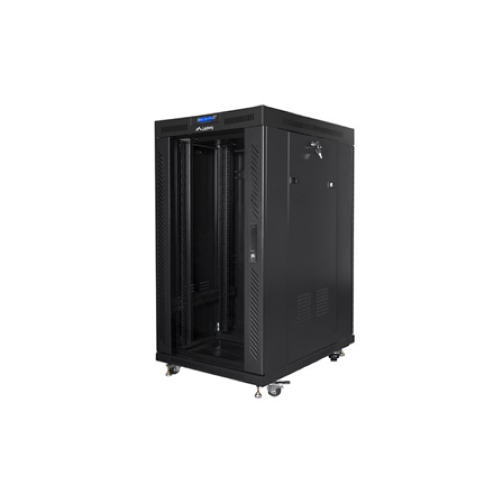 Lanberg , Rack cabinet 19 free-standing 22U/800x1000 (flat pack) with glass door , FF01-8022-12BL , Black