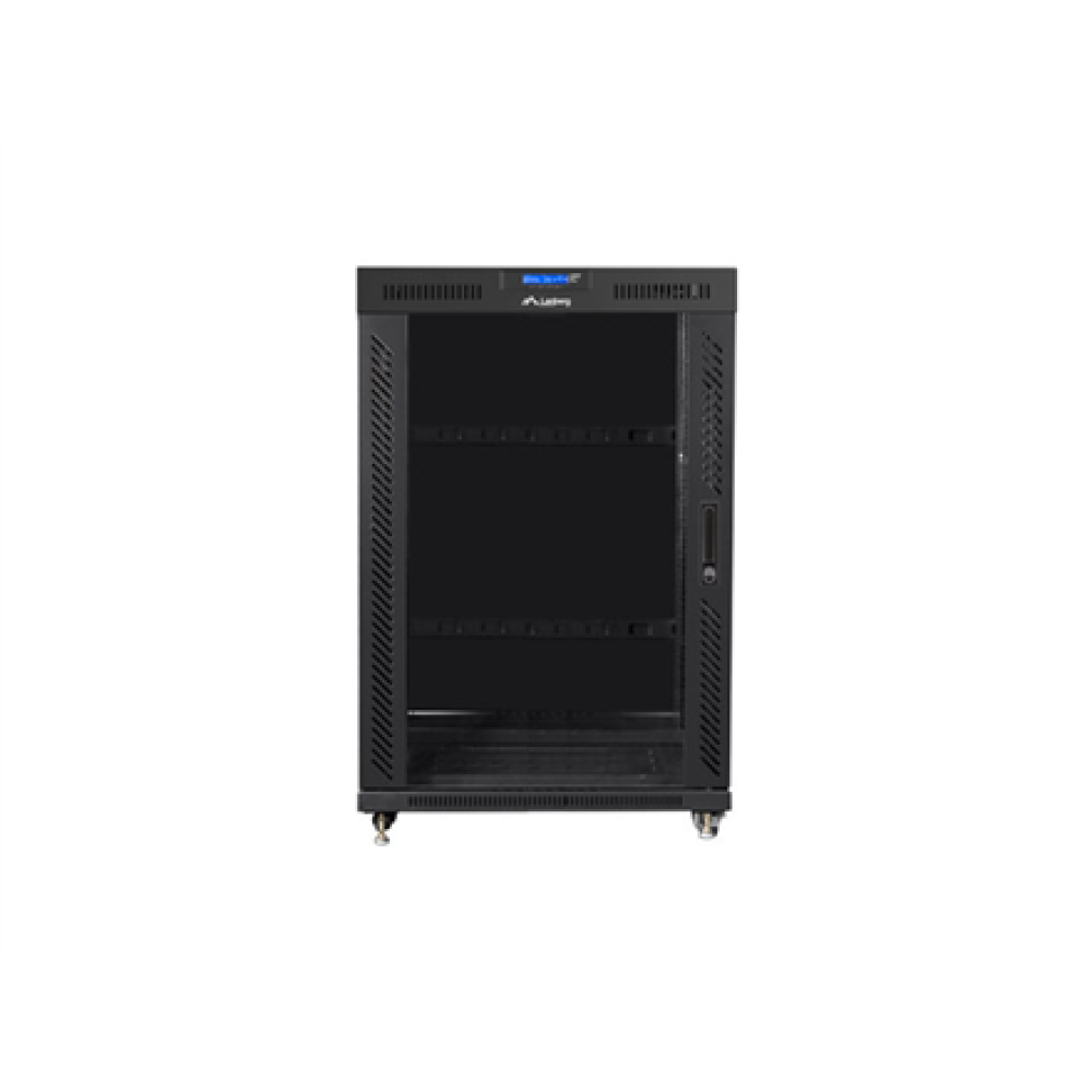 Lanberg , Rack cabinet 19 free-standing 22U/800x1000 (flat pack) with glass door , FF01-8022-12BL , Black