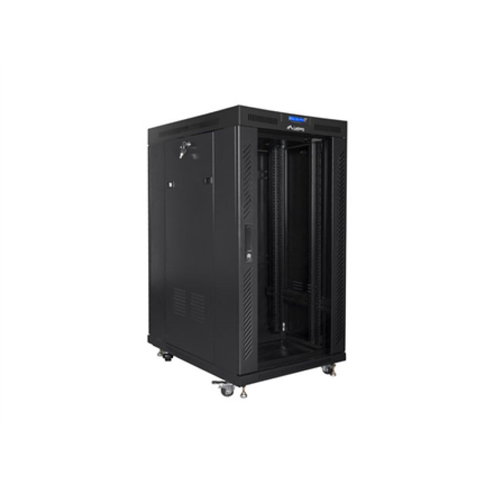 Lanberg , Rack cabinet 19 free-standing 22U/800x1000 (flat pack) with glass door , FF01-8022-12BL , Black