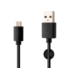 Fixed , Data And Charging Cable With USB/USB-C Connectors , Black