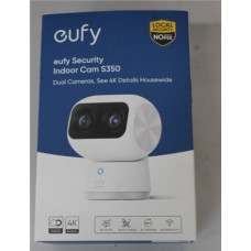 SALE OUT. Anker Eufy Security Indoor Cam S350, White , Anker Eufy Security Indoor Camera , S350 , 24 month(s) , Tabletop , Wide-Angle Lens , Micro SD, Max. 128GB , UNPACKED, MISSING POSITIONING STICKER