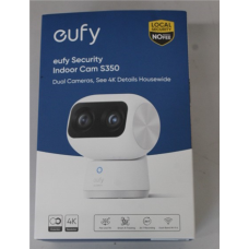 SALE OUT. Anker Eufy Security Indoor Cam S350, White , Anker Eufy Security Indoor Camera , S350 , 24 month(s) , Tabletop , Wide-Angle Lens , Micro SD, Max. 128GB , UNPACKED, MISSING POSITIONING STICKER