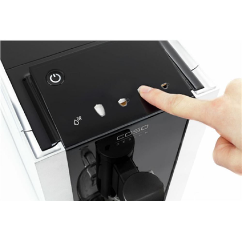 Caso Coffee Machine Café Crema Touch Pump pressure 19 bar, Built-in milk frother, Fully Automatic, 1470 W, Black/Stainless steel