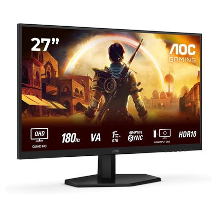 AOC , Q27G42XNE , 27 , VA , QHD , 16:9 , 180 Hz , 1 ms , 2560 x 1440 pixels , 300 cd/m² , HDMI ports quantity 2 , Black