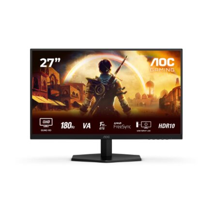 AOC , Q27G42XNE , 27 , VA , QHD , 16:9 , 180 Hz , 1 ms , 2560 x 1440 pixels , 300 cd/m² , HDMI ports quantity 2 , Black