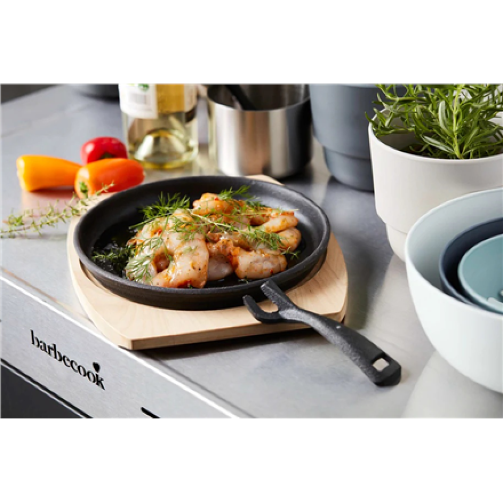 Barbecook , Cast Iron Grill Pan with Bamboo Trivet (per 2 pcs) , BC-ACC-7420