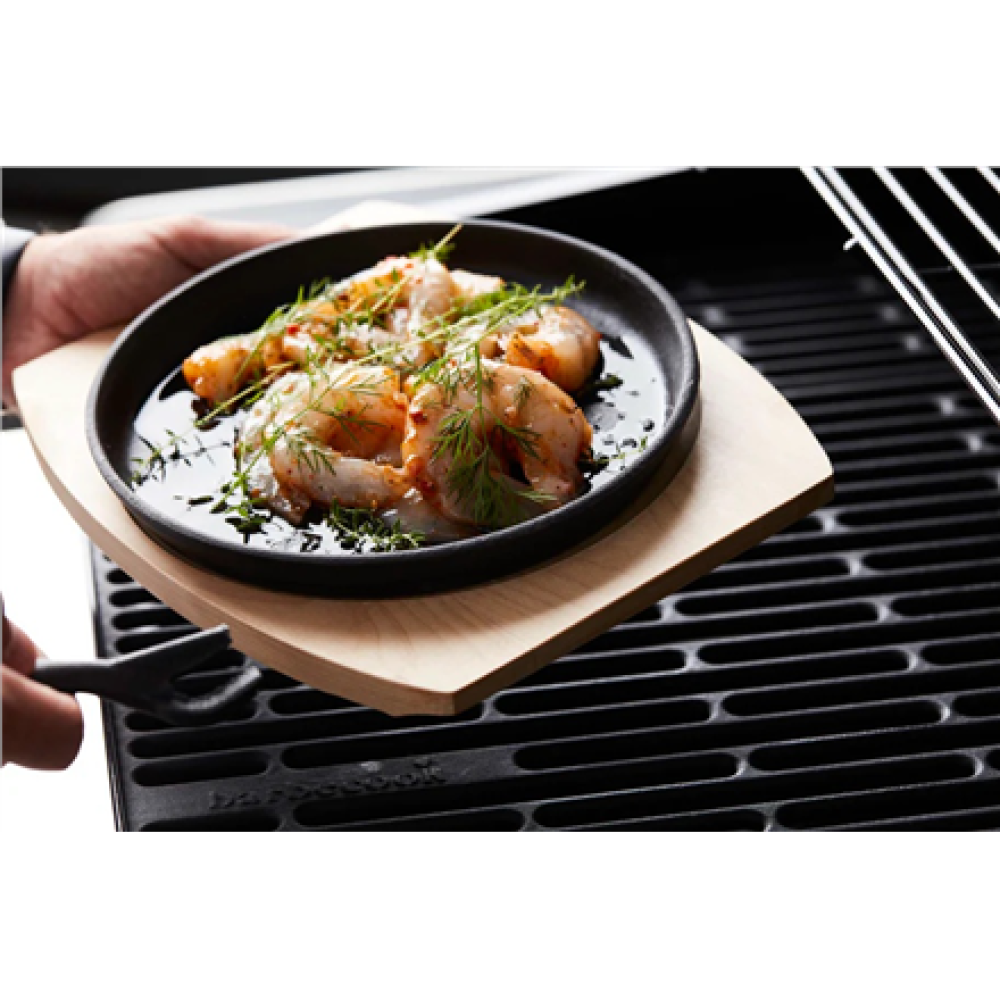 Barbecook , Cast Iron Grill Pan with Bamboo Trivet (per 2 pcs) , BC-ACC-7420
