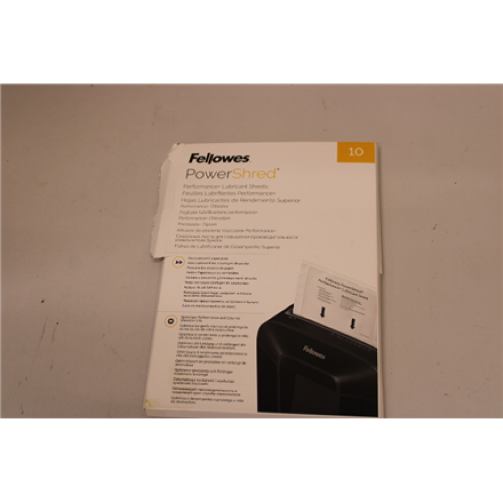 SALE OUT. Fellowes shredder oil sheets 10 pcs. , Shredder oil sheets 10 pcs , 4025601 , DAMAGED PACKAGING , Warranty 24 month(s)