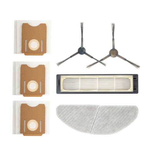 Midea S8+ Spare Parts Kit 2 1x Side Brush, 1x Mopping Cloth, 1x HEPA, 3x Dust Bag, Suitable for Robot Vacuum Cleaner S8+