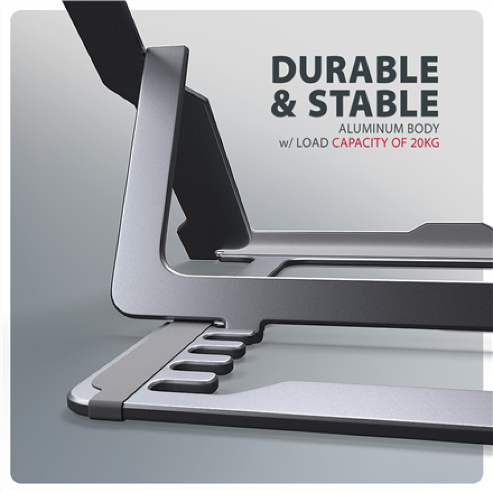 AXAGON STND-LAG stand for laptops and tablets , Adjustable Height, Angle , 10-17.3 , Maximum weight (capacity) 20 kg , Grey