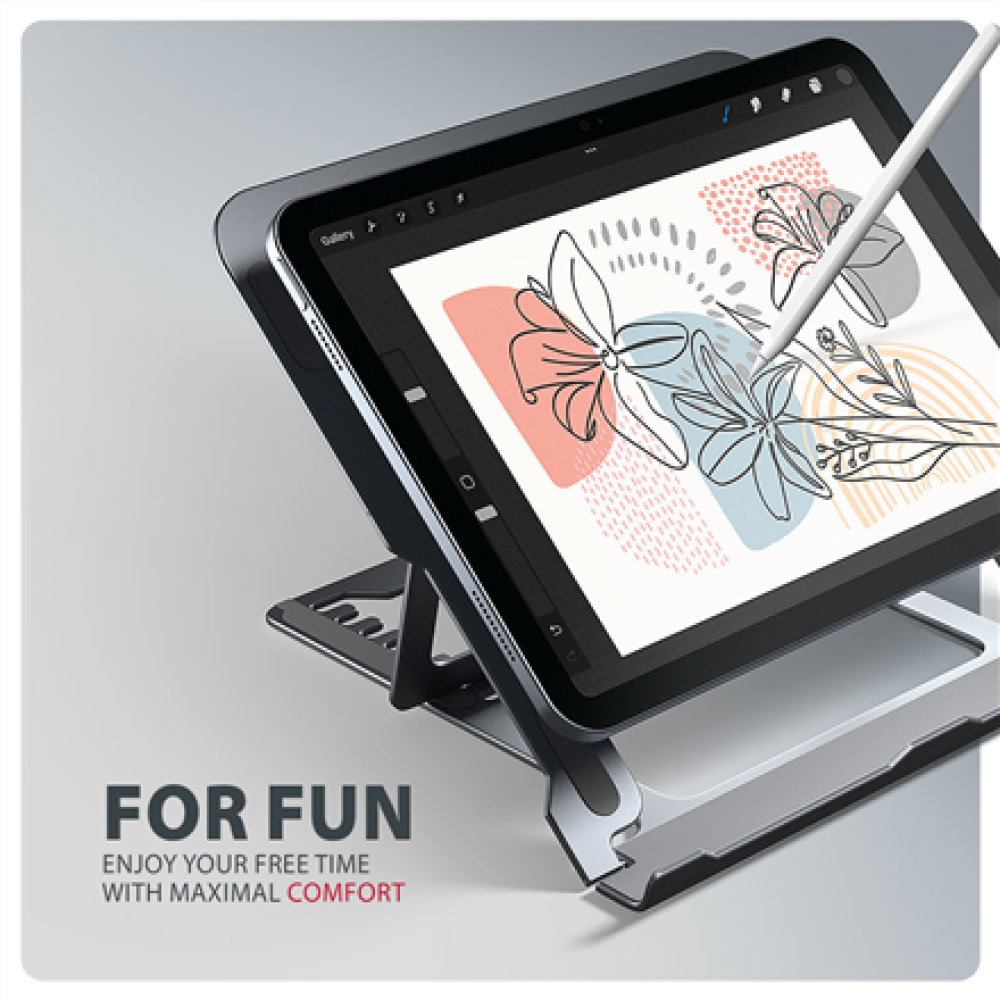 AXAGON STND-LAG stand for laptops and tablets , Adjustable Height, Angle , 10-17.3 , Maximum weight (capacity) 20 kg , Grey