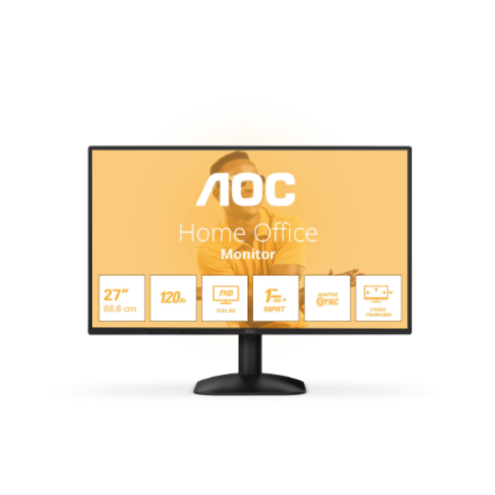 AOC , 27B31H , 27 , IPS , FHD , 16:9 , 120 Hz , 1 ms , 1920 x 1080 pixels , 300 cd/m² , HDMI ports quantity 1 , Black