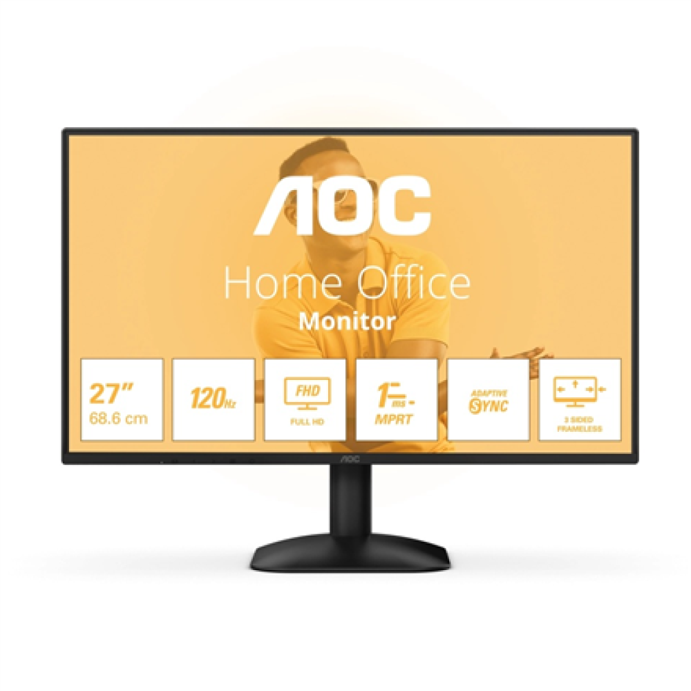 AOC , 27B31H , 27 , IPS , FHD , 16:9 , 120 Hz , 1 ms , 1920 x 1080 pixels , 300 cd/m² , HDMI ports quantity 1 , Black