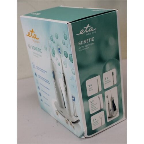 SALE OUT. ETA ETA270790000 SONETIC Oral care centre (sonic toothbrush+oral irrigator), 3 modes, Long battery operation, 8 replacements inclu,DAMAGED PACKAGING , ETA , Oral care centre (sonic toothbrush+oral irrigator) , ETA 2707 90000 , Rechargeable , For