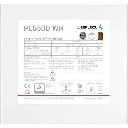 Deepcool PSU , PL650D-FC , 650 W