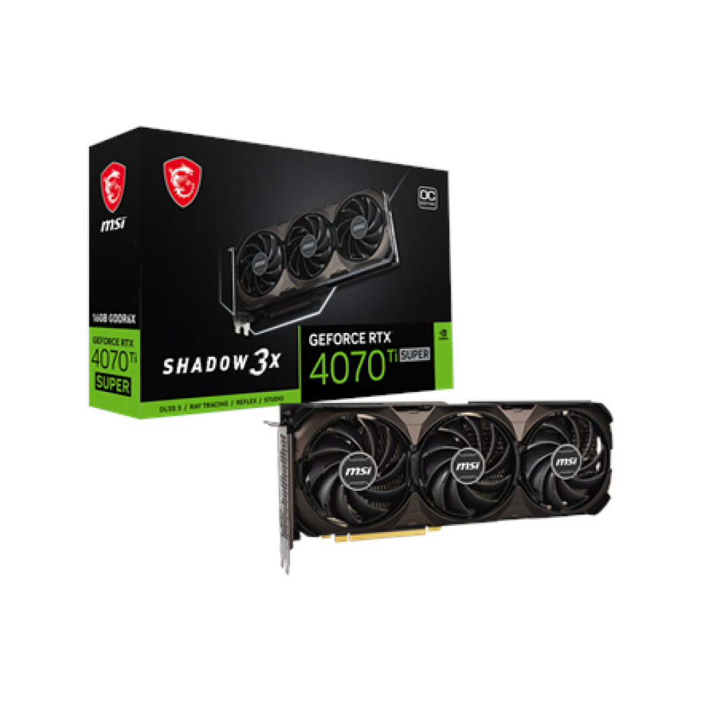 MSI GeForce RTX 4070 Ti SUPER 16G SHADOW 3X OC , NVIDIA , 16 GB , GeForce RTX 4070 Ti SUPER , GDDR6X , HDMI ports quantity 1 , PCI Express Gen 4 , Memory clock speed 2655 MHz
