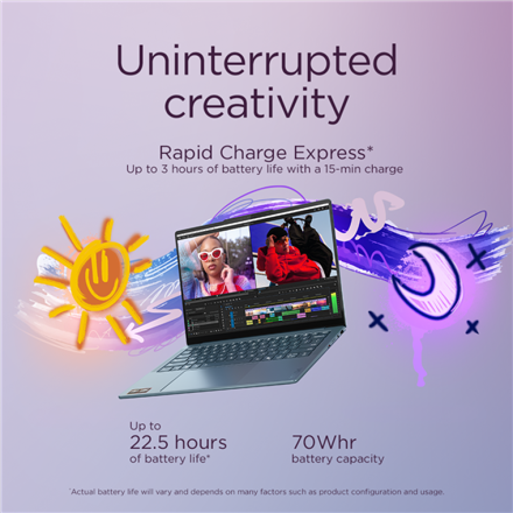 Lenovo Yoga Slim 7 14AKP10 , Tidal Teal , 14 , OLED , WUXGA , 1920 x 1200 pixels , Glossy , AMD Ryzen AI 5 , 340 , 16 GB , Soldered LPDDR5x , Solid-state drive capacity 512 GB , AMD Radeon 840M Graphics , Windows 11 Home , 802.11be , Bluetooth version 5.4