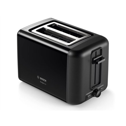 Bosch , DesignLine Toaster , TAT3P423 , Power 970 W , Number of slots 2 , Housing material Stainless steel , Black