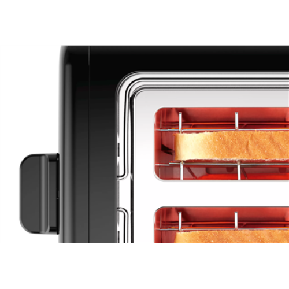 Bosch , DesignLine Toaster , TAT3P423 , Power 970 W , Number of slots 2 , Housing material Stainless steel , Black