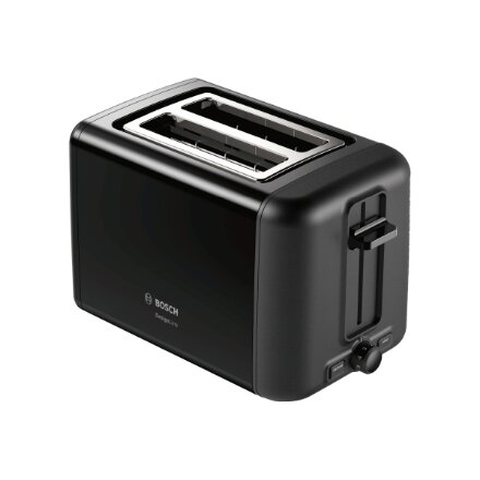 Bosch , DesignLine Toaster , TAT3P423 , Power 970 W , Number of slots 2 , Housing material Stainless steel , Black