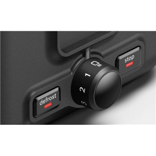 Bosch , DesignLine Toaster , TAT3P423 , Power 970 W , Number of slots 2 , Housing material Stainless steel , Black