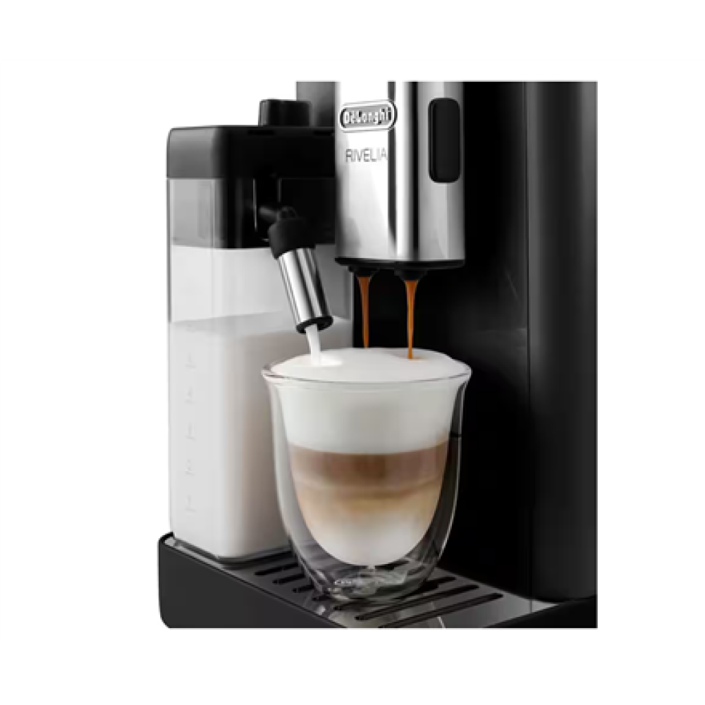 Delonghi , Coffee Maker , EXAM440.55.B Rivelia , Pump pressure 19 bar , Built-in milk frother , Automatic , 1450 W , Onyx Black