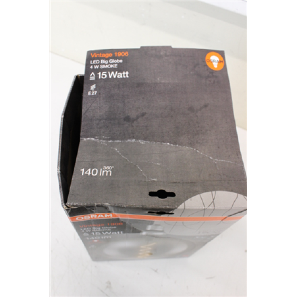 SALE OUT. Osram LED Vintage 1906 Big Globe 15 Filament 4W 818 Smoke E27 , Osram DAMAGED PACKAGING , DAMAGED PACKAGING
