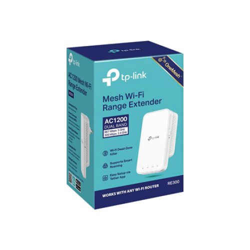 TP-LINK , Mesh Extender , RE300 , 802.11ac , 2.4GHz/5GHz , 300+867 Mbit/s , Ethernet LAN (RJ-45) ports No , MU-MiMO No , no PoE , Antenna type 2xInternal