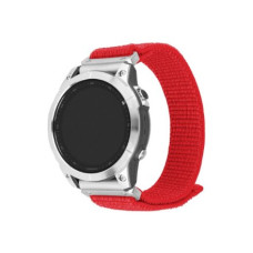 Fixed , Sporty Strap for Garmin QuickFit 22mm , 160-210 mm , Nylon , Red
