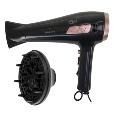 Adler Hair dryer with retractable power cord , AD 2283 , 2400 W , Number of temperature settings 3 , Diffuser nozzle , Black/Golden Rose
