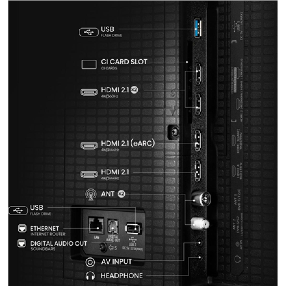 Hisense Mini LED TV , 65U7Q , 65 , Smart TV , VIDAA Smart OS , UHD , Black