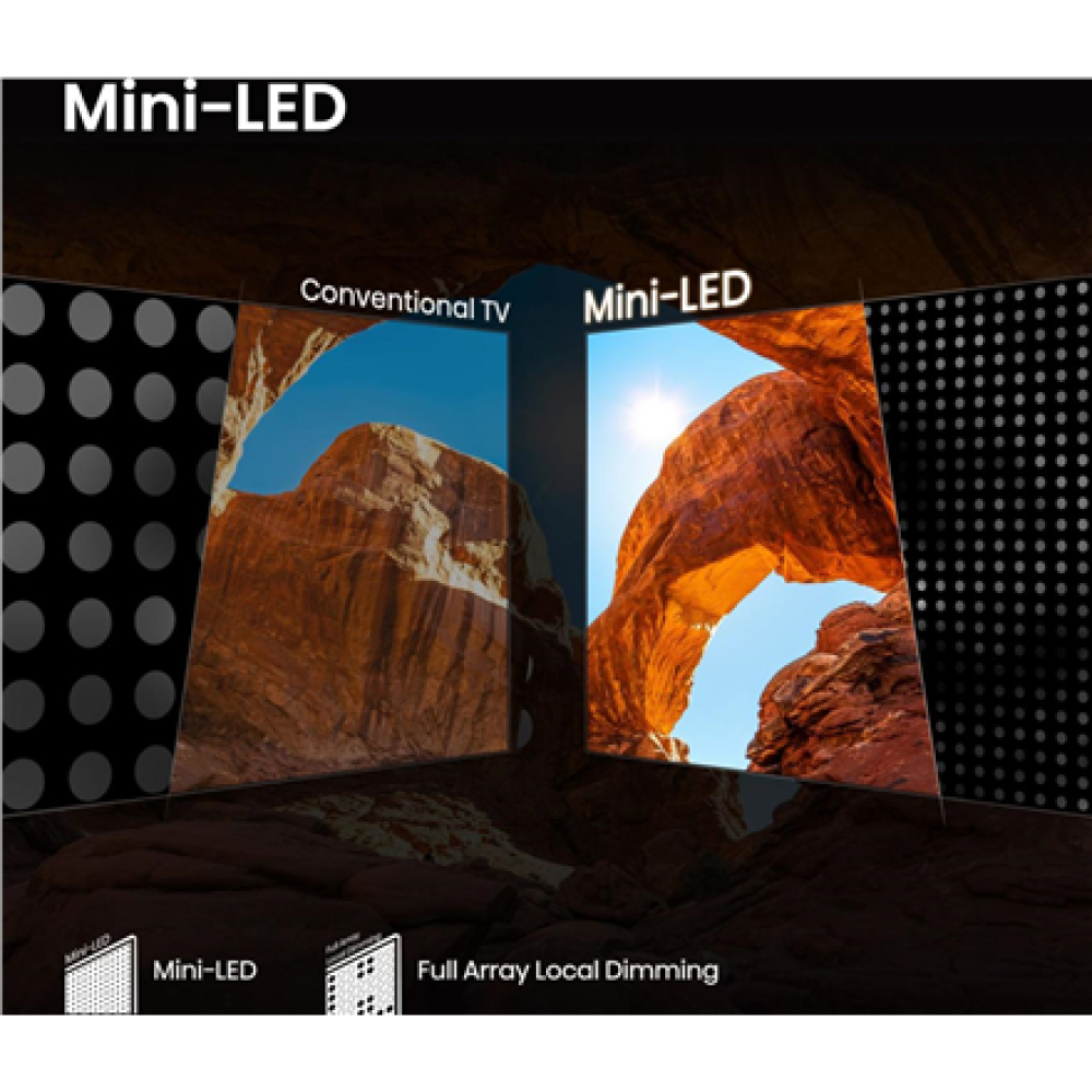 Hisense Mini LED TV , 65U7Q , 65 , Smart TV , VIDAA Smart OS , UHD , Black