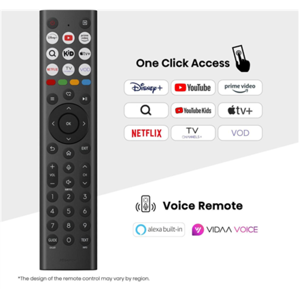 Hisense Mini LED TV , 65U7Q , 65 , Smart TV , VIDAA Smart OS , UHD , Black