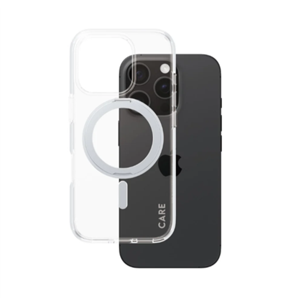 CARE Feature Case , Back cover , Apple , iPhone 16 PRO , Recycled plastic , Silver , Kickstand & MagSafe