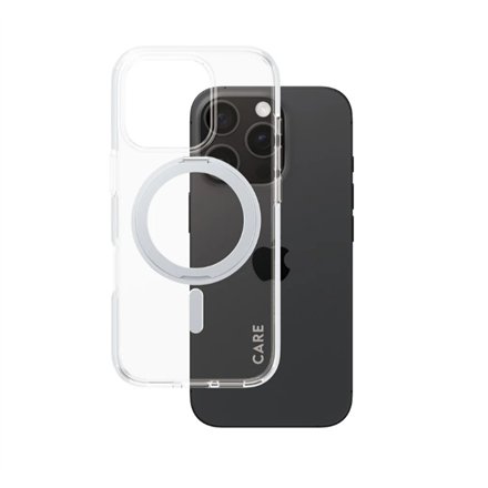 CARE Feature Case , Back cover , Apple , iPhone 16 PRO , Recycled plastic , Silver , Kickstand & MagSafe