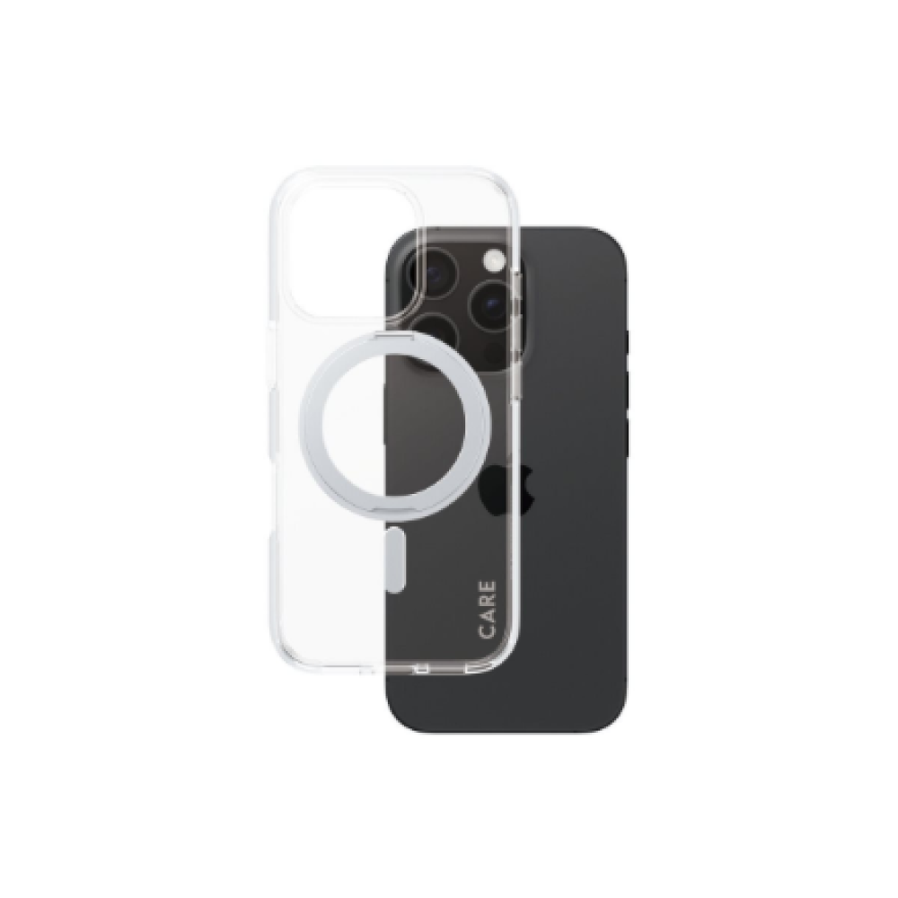 CARE Feature Case , Back cover , Apple , iPhone 16 PRO , Recycled plastic , Silver , Kickstand & MagSafe