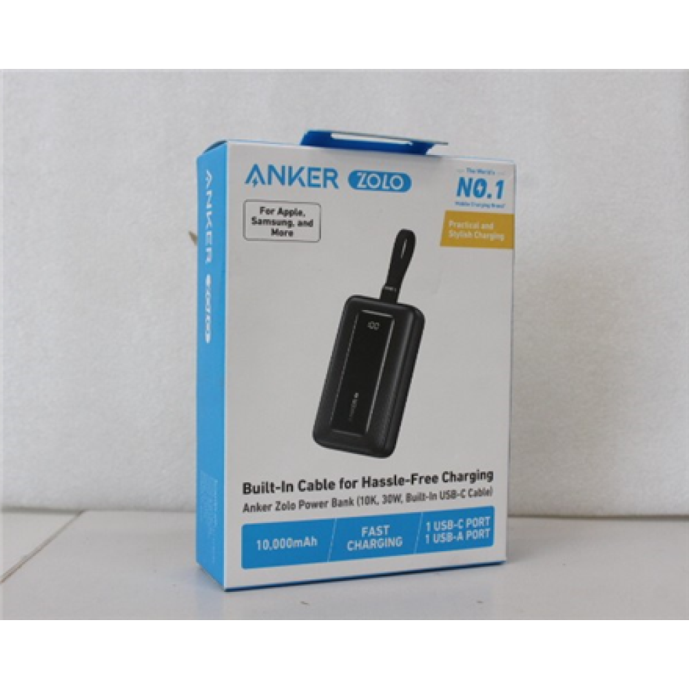 SALE OUT. Anker Power Bank with Built-In USB-C Cable , A1688H11 , 10000 mAh , Black , DEMO