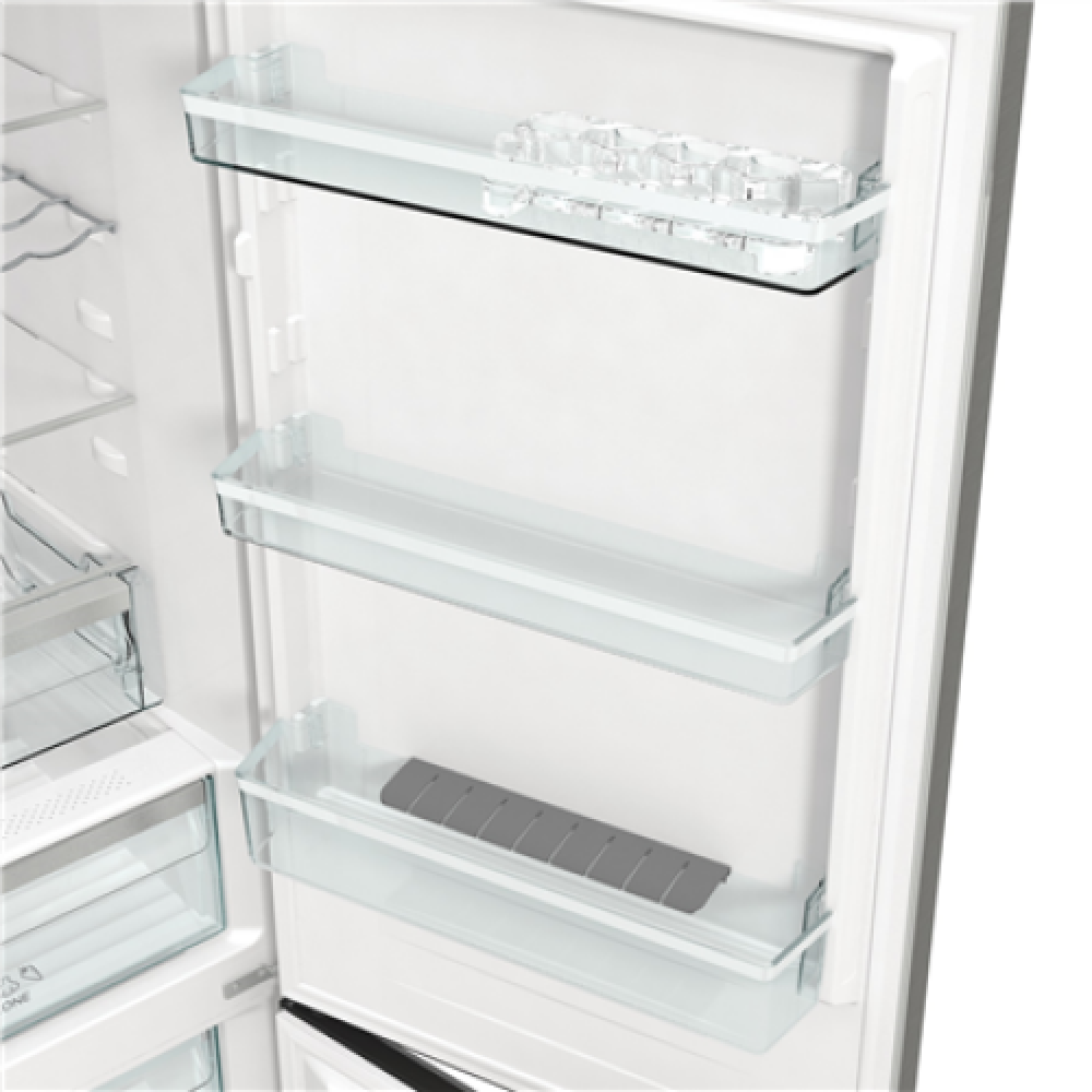 Gorenje , Refrigerator , NRK6192AXL4 , Energy efficiency class E , Free standing , Combi , Height 185 cm , No Frost system , Fridge net capacity 204 L , Freezer net capacity 96 L , Display , 38 dB , Stainless Steel