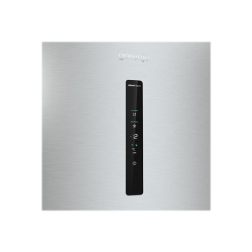 Gorenje , Refrigerator , NRK6192AXL4 , Energy efficiency class E , Free standing , Combi , Height 185 cm , No Frost system , Fridge net capacity 204 L , Freezer net capacity 96 L , Display , 38 dB , Stainless Steel