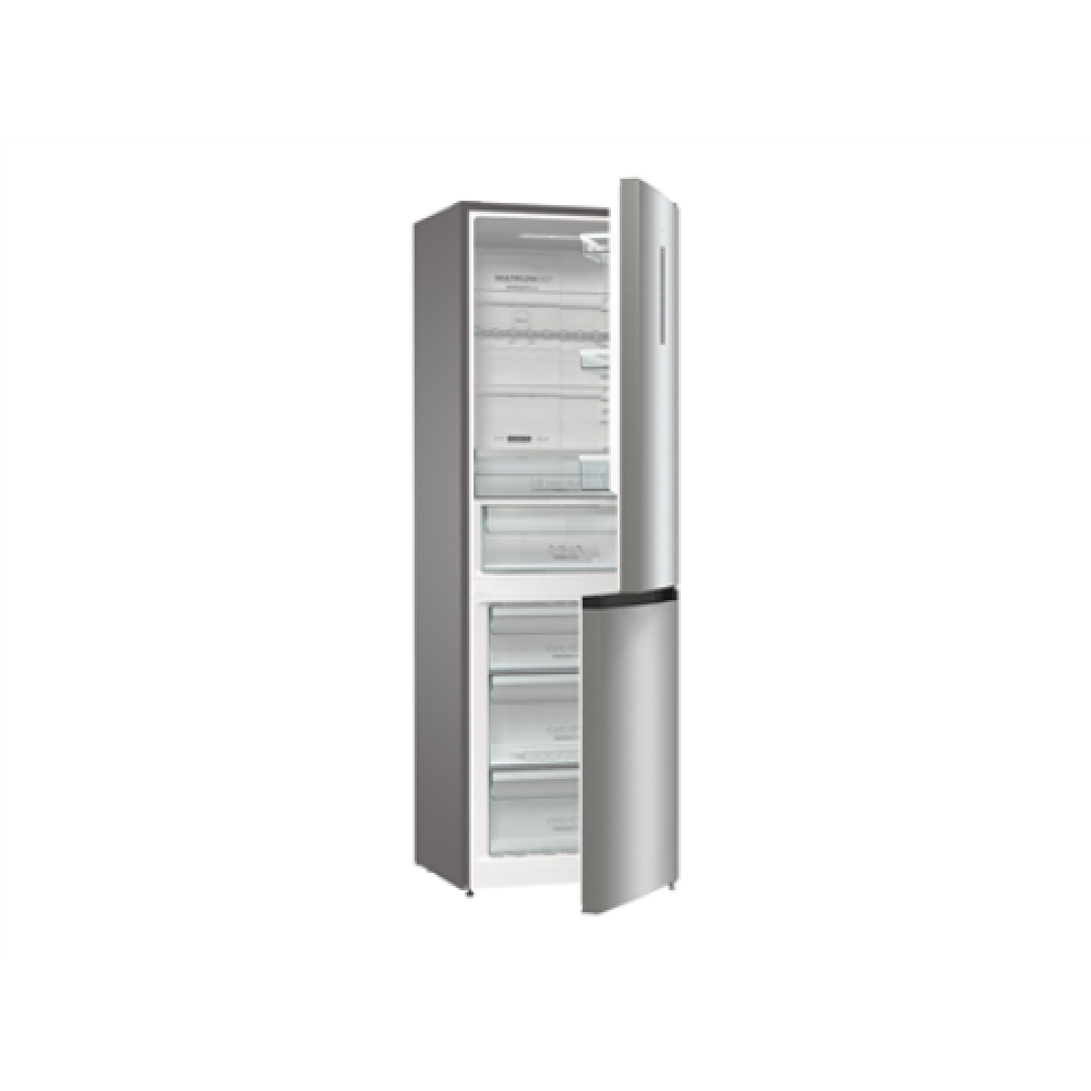 Gorenje , Refrigerator , NRK6192AXL4 , Energy efficiency class E , Free standing , Combi , Height 185 cm , No Frost system , Fridge net capacity 204 L , Freezer net capacity 96 L , Display , 38 dB , Stainless Steel