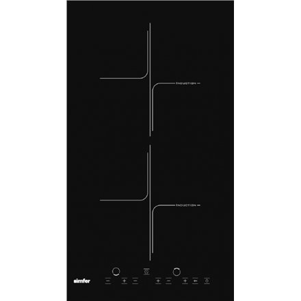 Hob , 3020 XEISP , Simfer Number of burners/cooking zones 2 , Induction , Touch control , Timer , Black