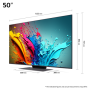 LG QNED TV , 50QNED87T3B , 50 , Smart TV , webOS 24 , 4K UHD , Black