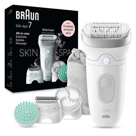 Braun , Epilator , Silk-épil SE7-081 , Operating time (max) 40 min , Number of power levels 1 , Wet & Dry , White
