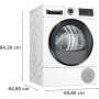 Bosch , Dryer Machine with Heat Pump , WQG245AESN , Energy efficiency class A++ , Front loading , 9 kg , Condensation , LED , Depth 61.3 cm , Steam function , White