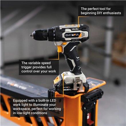 Batavia B.V. , Drill Driver, Without battery and charger - 18V