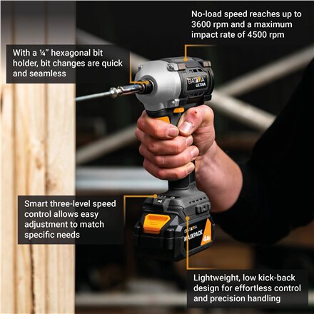 Batavia B.V. , Cordless Brushless Impact Driver 230 Nm, Without battery and charger - 18V