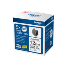 Brother TZE231M5 , Black on white , Laminated tape , 1.2 cm x 8 m